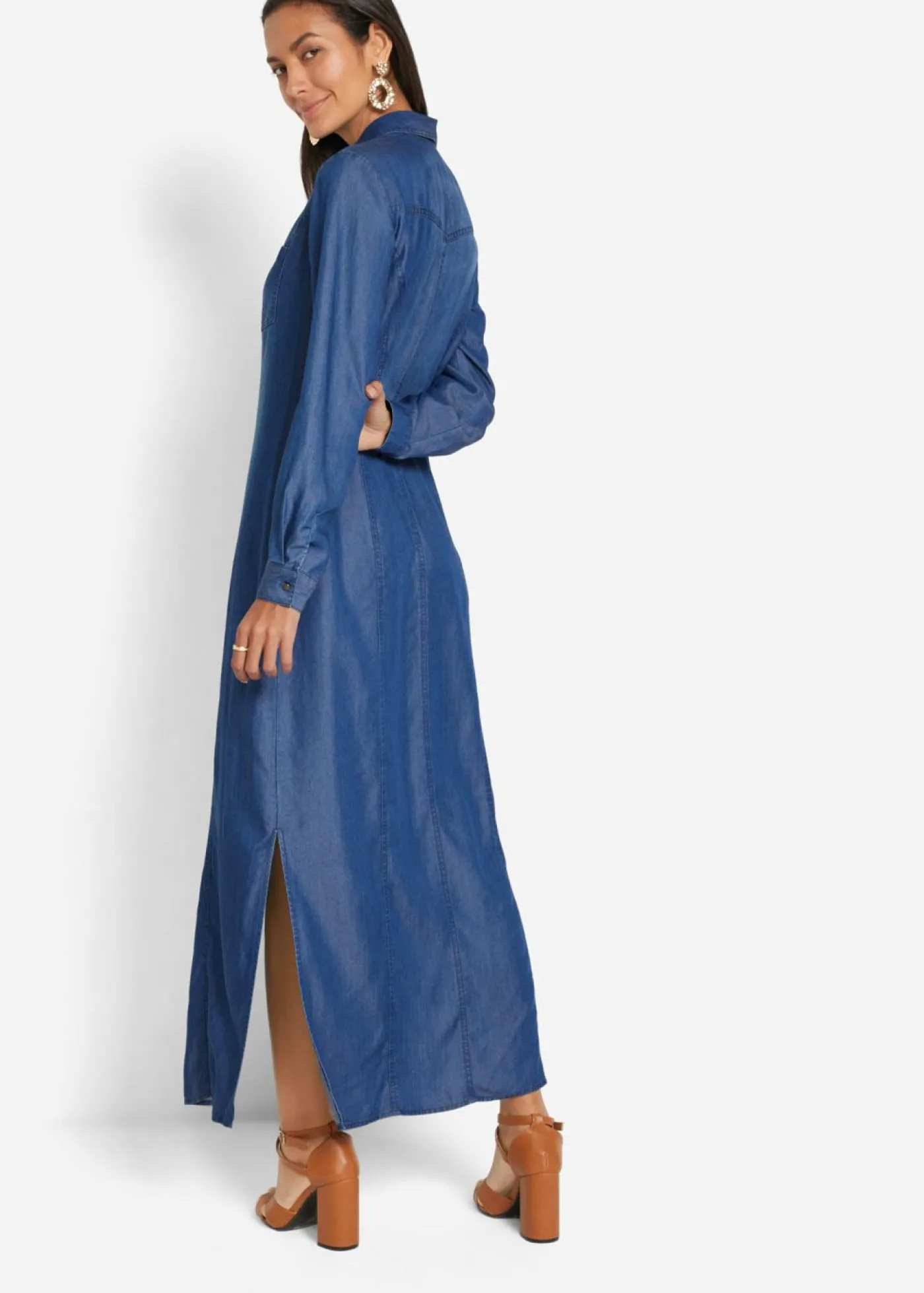 New Vestido camisero de lyocell TENCEL鈩 Mujer Vestidos