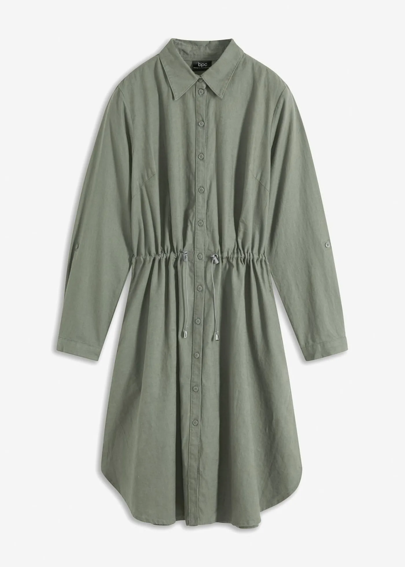Online Vestido camisero de mezcla de lino y algodón Mujer Vestidos|Novedades