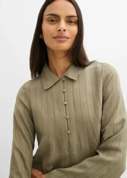 Online Vestido camisero de mezcla de viscosa Mujer Esenciales|Vestidos