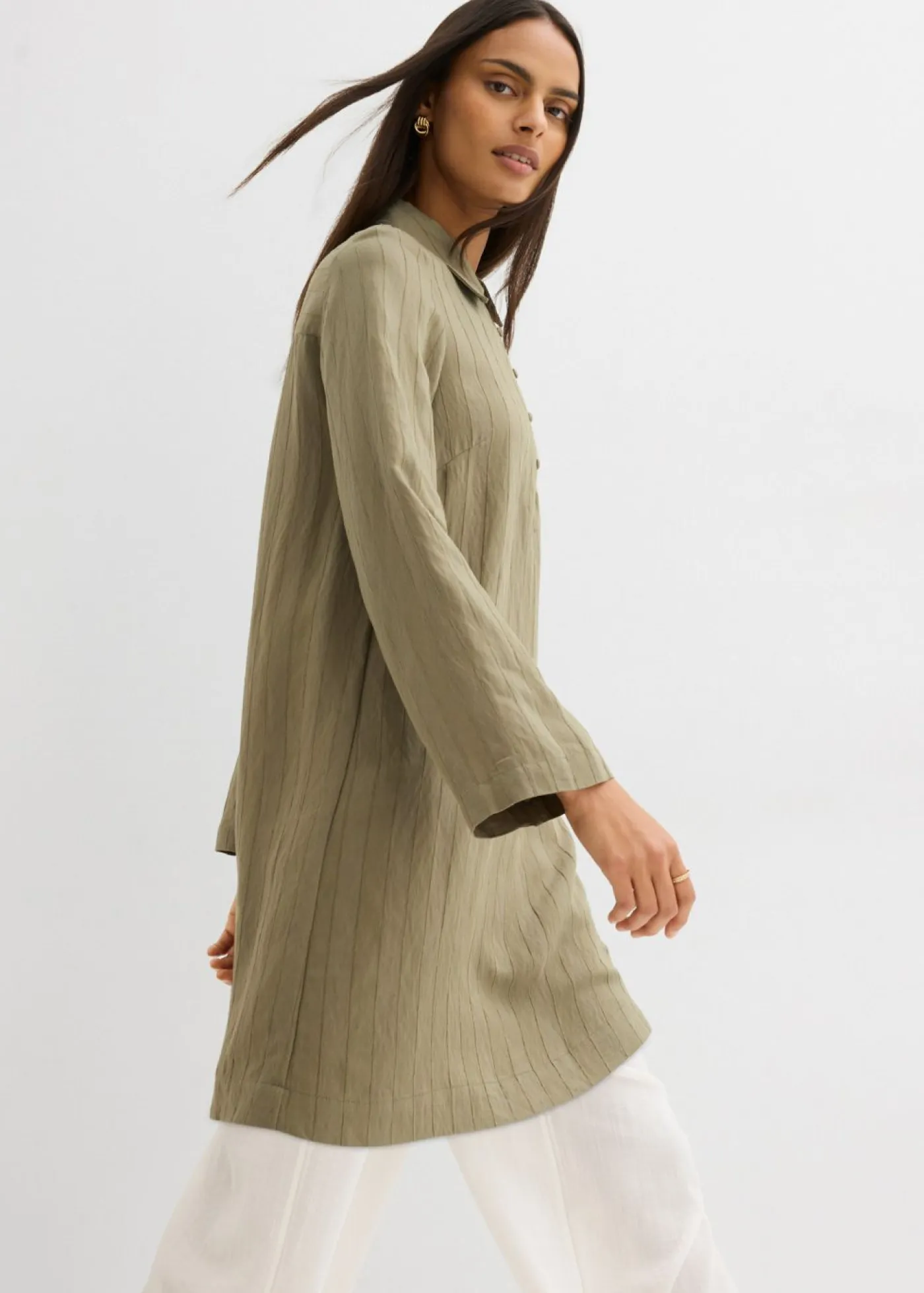 Online Vestido camisero de mezcla de viscosa Mujer Esenciales|Vestidos