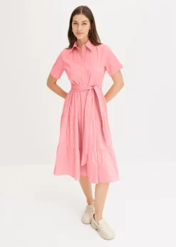 Hot Vestido camisero de mezcla de algodón elástico Mujer Vestidos