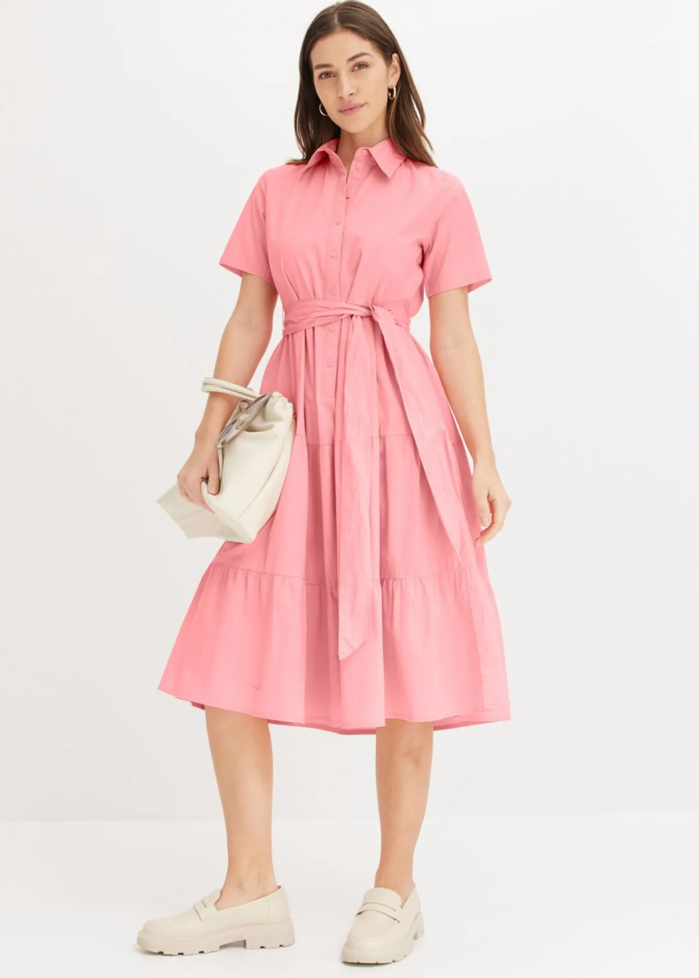 Hot Vestido camisero de mezcla de algodón elástico Mujer Vestidos