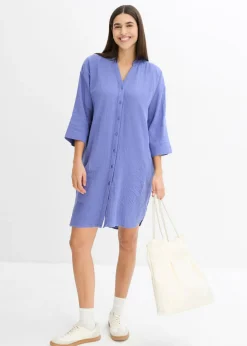 Vestido camisero de muselina Mujer Vestidos