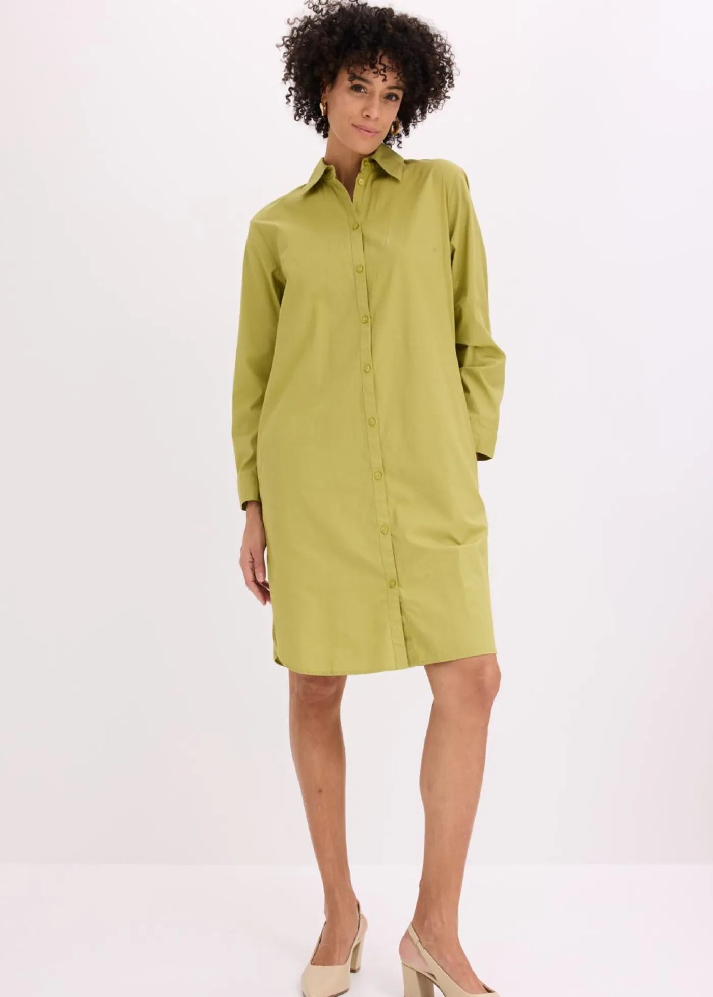 Discount Vestido camisero de popelín de algodón Mujer Vestidos|Novedades