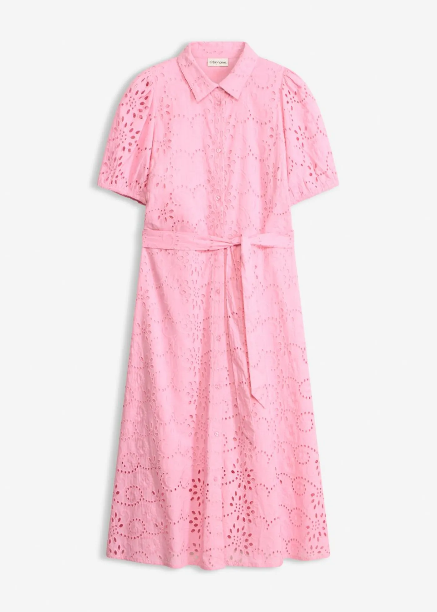 Clearance Vestido camisero de punto calado de algodón puro Mujer Vestidos|Novedades