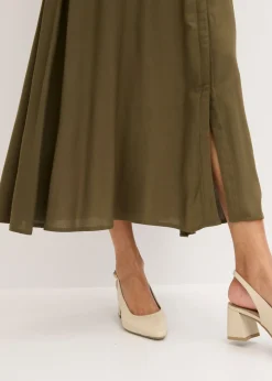 Sale Vestido camisero de viscosa fluida Mujer Vestidos|Novedades
