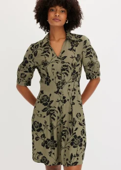 Sale Vestido camisero de viscosa fluida Mujer Vestidos|Novedades