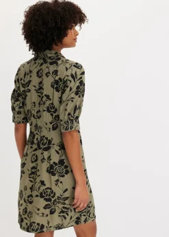 Sale Vestido camisero de viscosa fluida Mujer Vestidos|Novedades