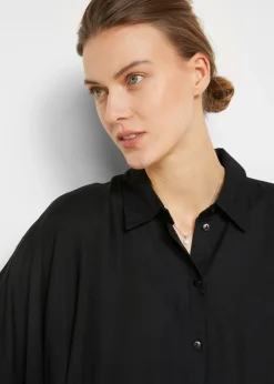 Vestido camisero de viscosa fina Mujer Esenciales|Vestidos