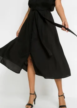 Sale Vestido camisero de viscosa fluida Mujer Vestidos|Novedades