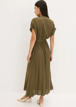 Vestido camisero de viscosa fluida Mujer Vestidos|Novedades