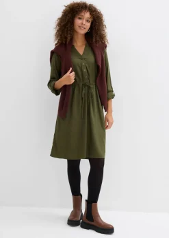 Online Vestido camisero de viscosa suave Mujer Vestidos