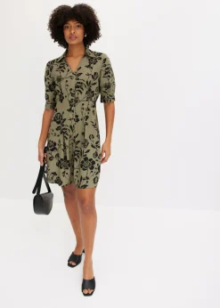 Hot Vestido camisero de viscosa fluida Mujer Tallas Pequeñas