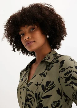 Hot Vestido camisero de viscosa fluida Mujer Tallas Pequeñas