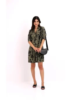 Hot Vestido camisero de viscosa fluida Mujer Tallas Pequeñas
