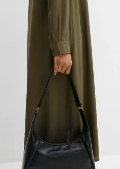 Vestido camisero de viscosa fina Mujer Esenciales|Vestidos