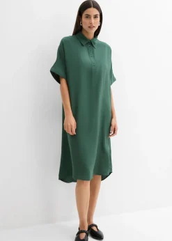 Outlet Vestido camisero de viscosa fina Mujer Esenciales|Vestidos
