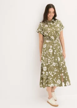Sale Vestido camisero de viscosa pura Mujer Vestidos|Novedades