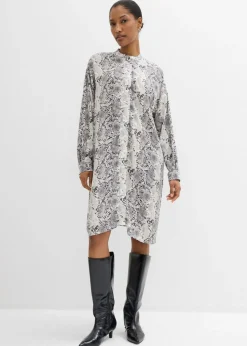 Online Vestido camisero holgado de viscosa fina Mujer Esenciales|Vestidos