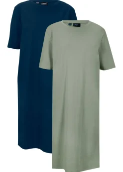Outlet Vestido camisero holgado de algodón puro (2 unidades) Mujer Básicos|Vestidos