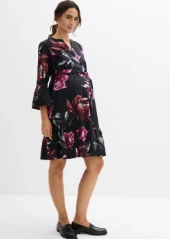 Outlet Vestido camisero premamá/de lactancia de satén de algodón orgánico puro Mujer Premamá