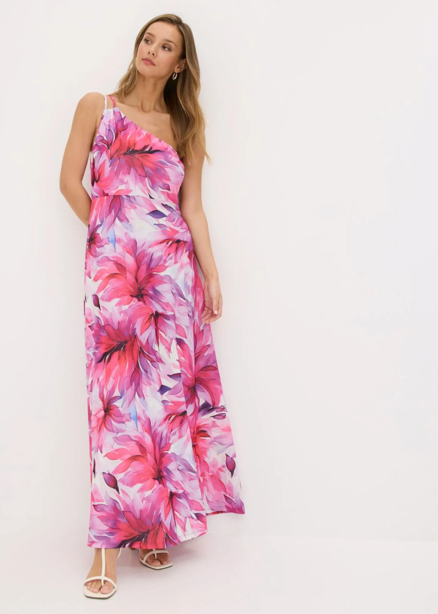 Discount Vestido con hombro al descubierto en crepé texturizado Mujer Ropa Elegante