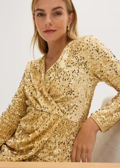 Best Vestido con lentejuelas de terciopelo suave Mujer Vestidos|Tallas Pequeñas