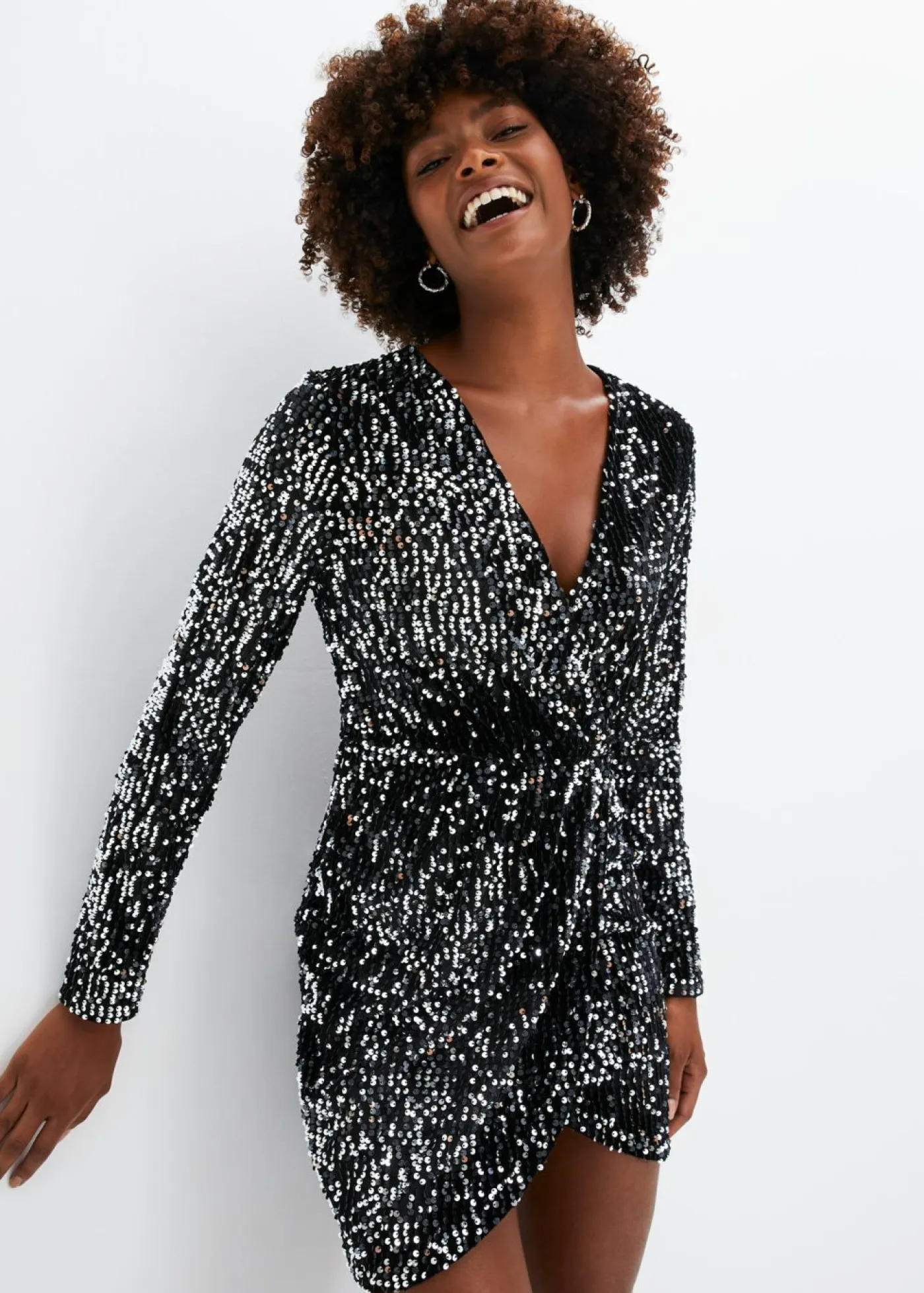 Vestido con lentejuelas de terciopelo suave Mujer Tallas Pequeñas