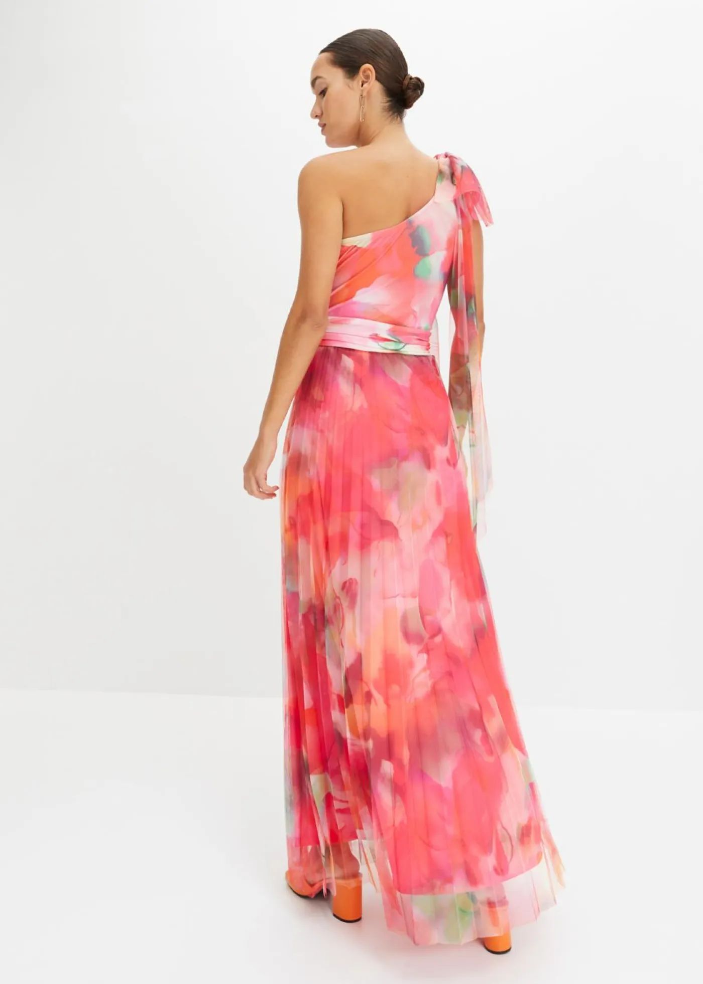Hot Vestido con un hombro al descubierto y falda de tul plisado Mujer Tallas Pequeñas|Ropa Elegante