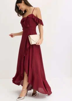 Clearance Vestido con volantes y escote bañera Mujer Vestidos|Ropa Elegante