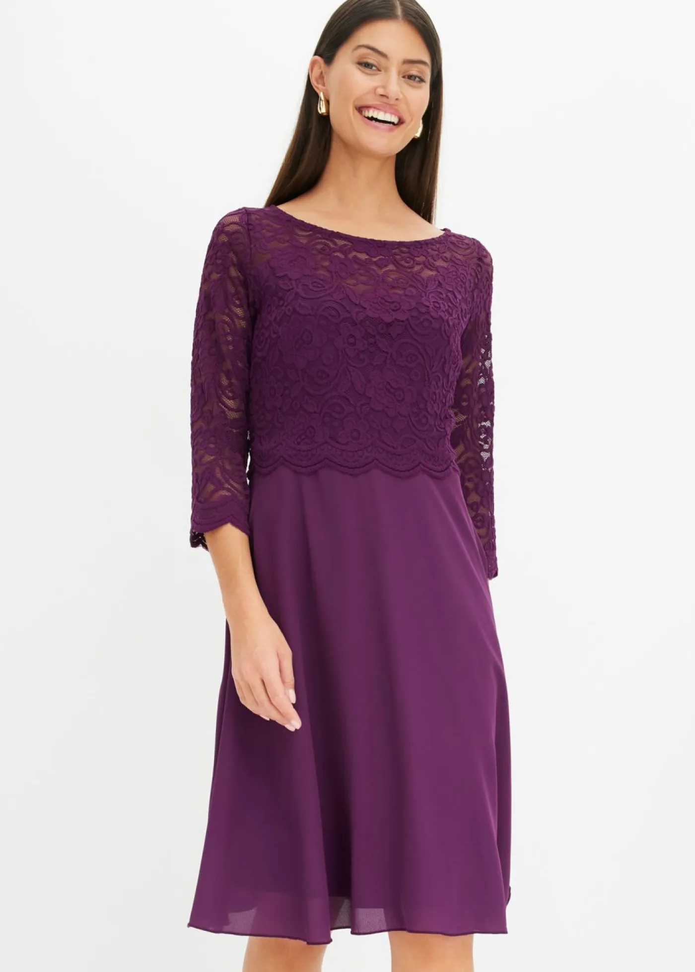 Clearance Vestido corto con encaje Mujer Vestidos|Ropa Elegante
