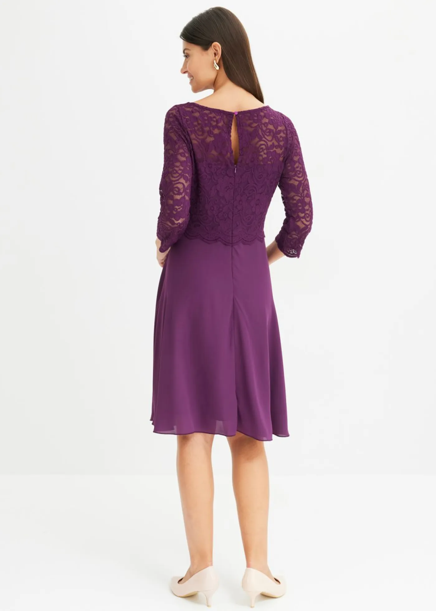 Clearance Vestido corto con encaje Mujer Vestidos|Ropa Elegante