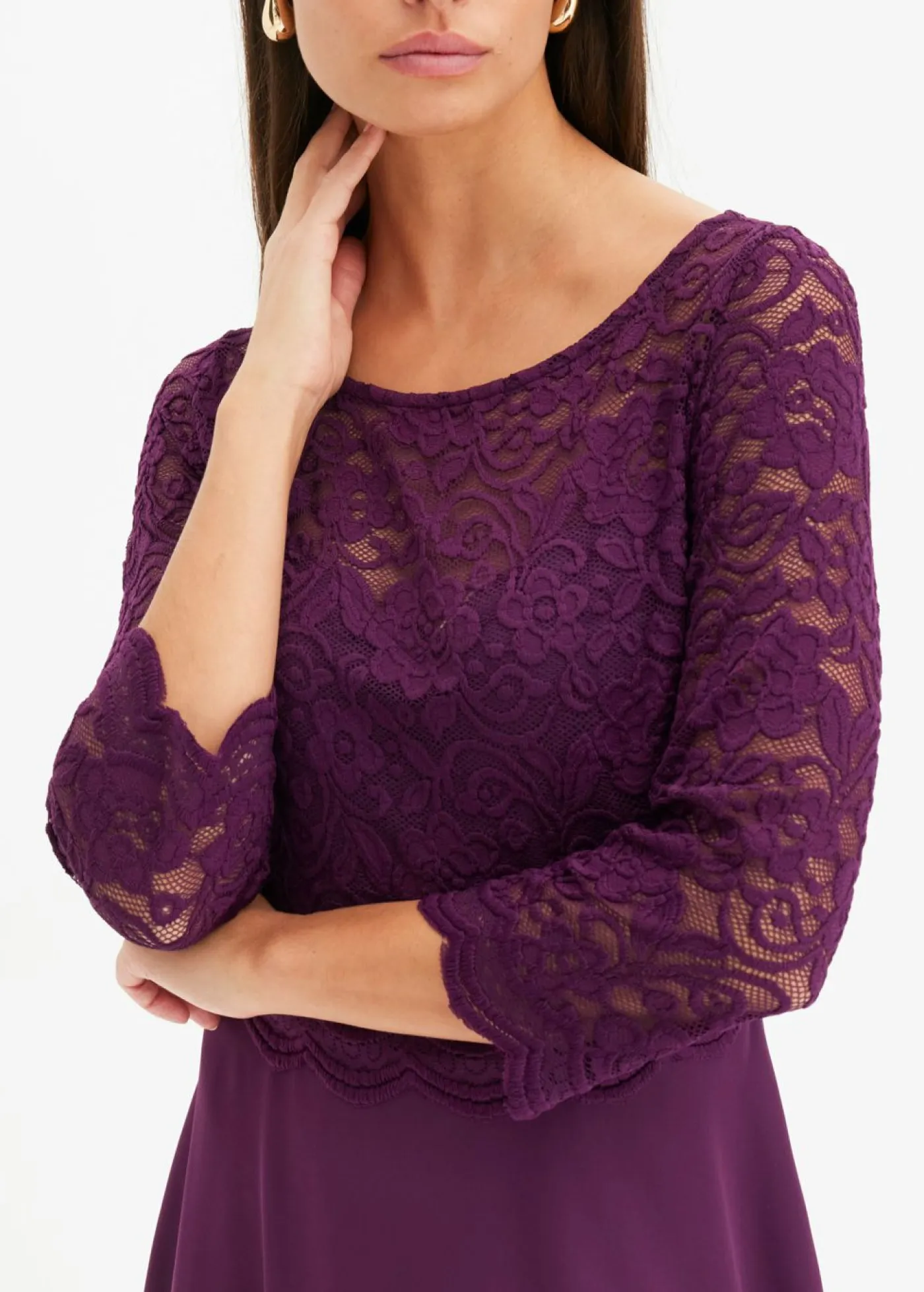 Clearance Vestido corto con encaje Mujer Vestidos|Ropa Elegante