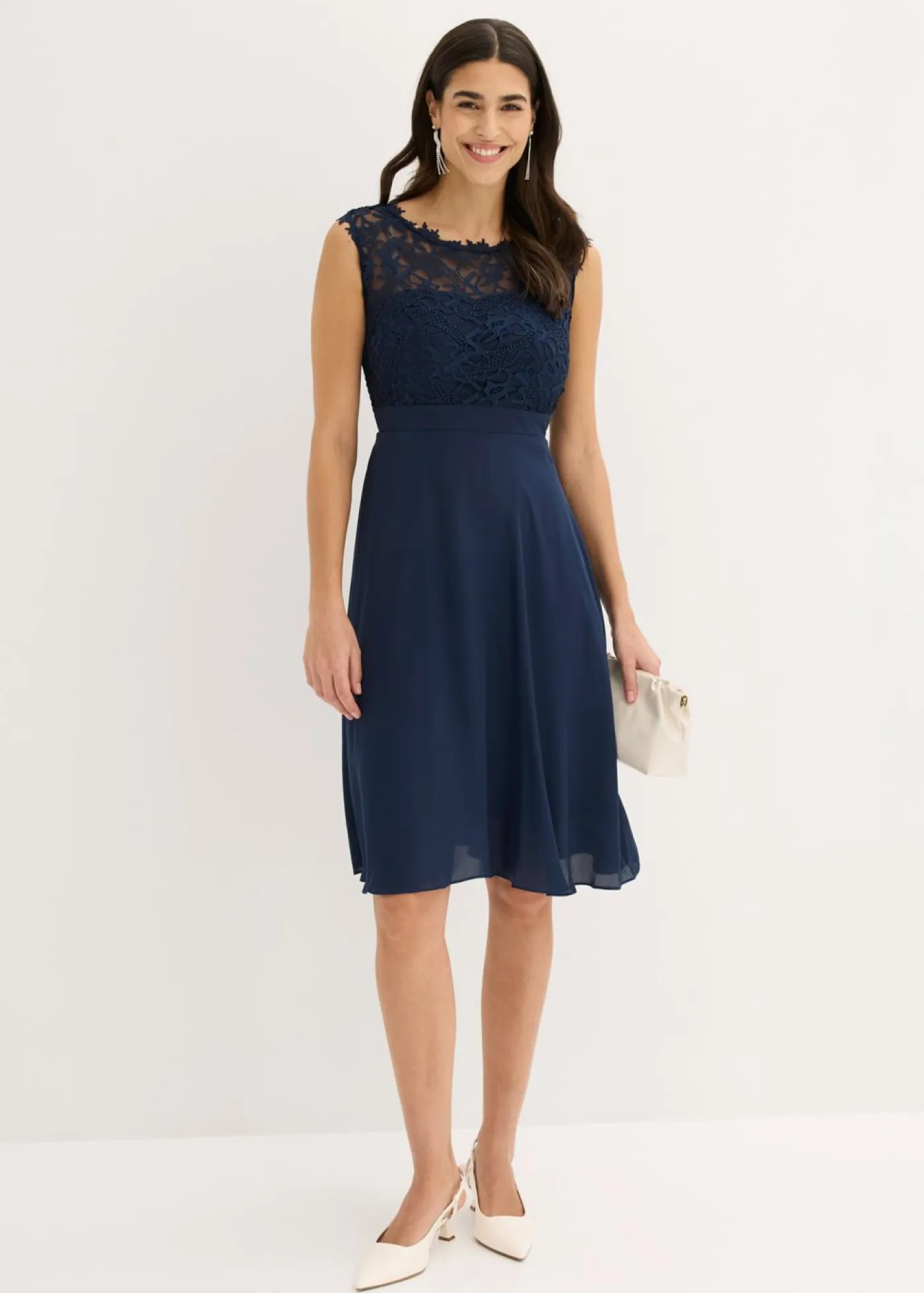 Outlet Vestido corto con encaje Mujer Vestidos|Ropa Elegante