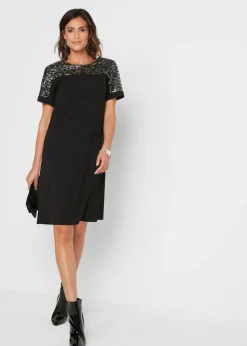 Clearance Vestido corto con inserto de lentejuelas Mujer Vestidos