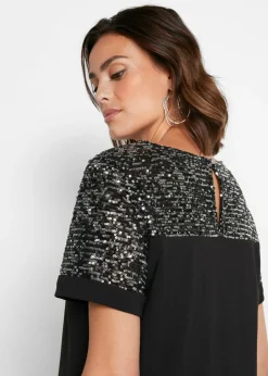Clearance Vestido corto con inserto de lentejuelas Mujer Vestidos