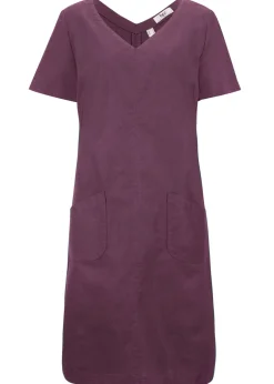 Vestido corto con lino Mujer Vestidos