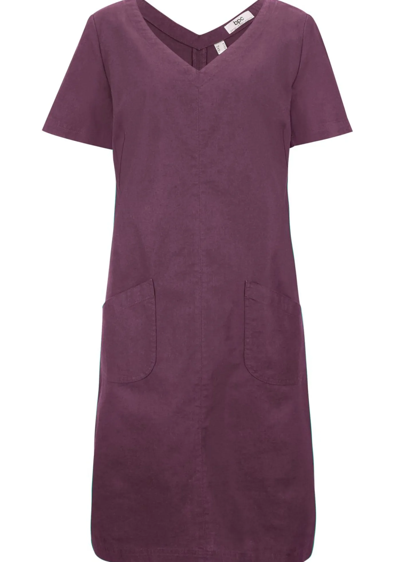 Vestido corto con lino Mujer Vestidos