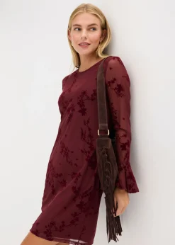 Outlet Vestido corto con malla Mujer Vestidos
