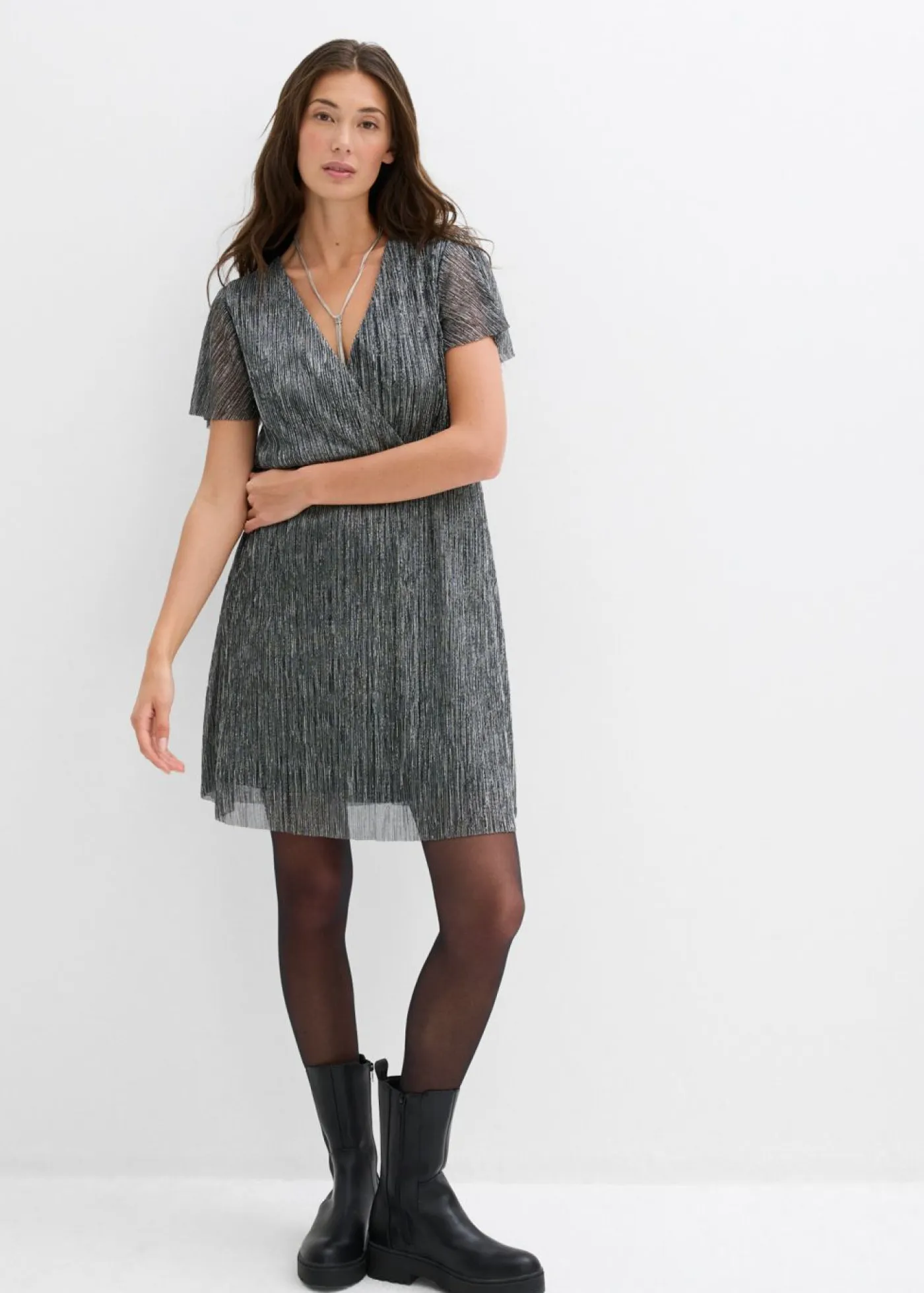 Hot Vestido corto con purpurina Mujer Vestidos