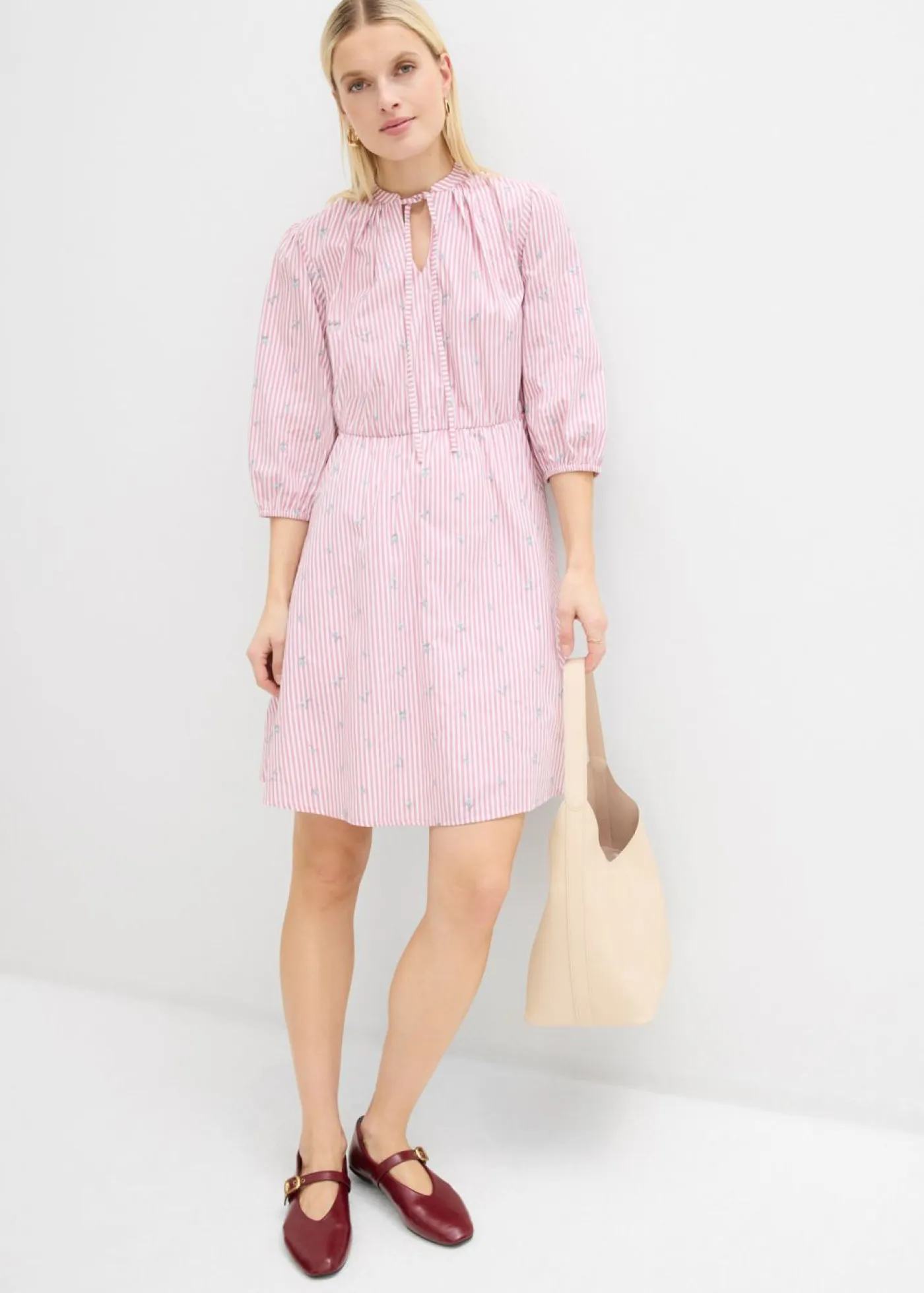 Clearance Vestido corto de algodón puro Mujer Vestidos|Novedades