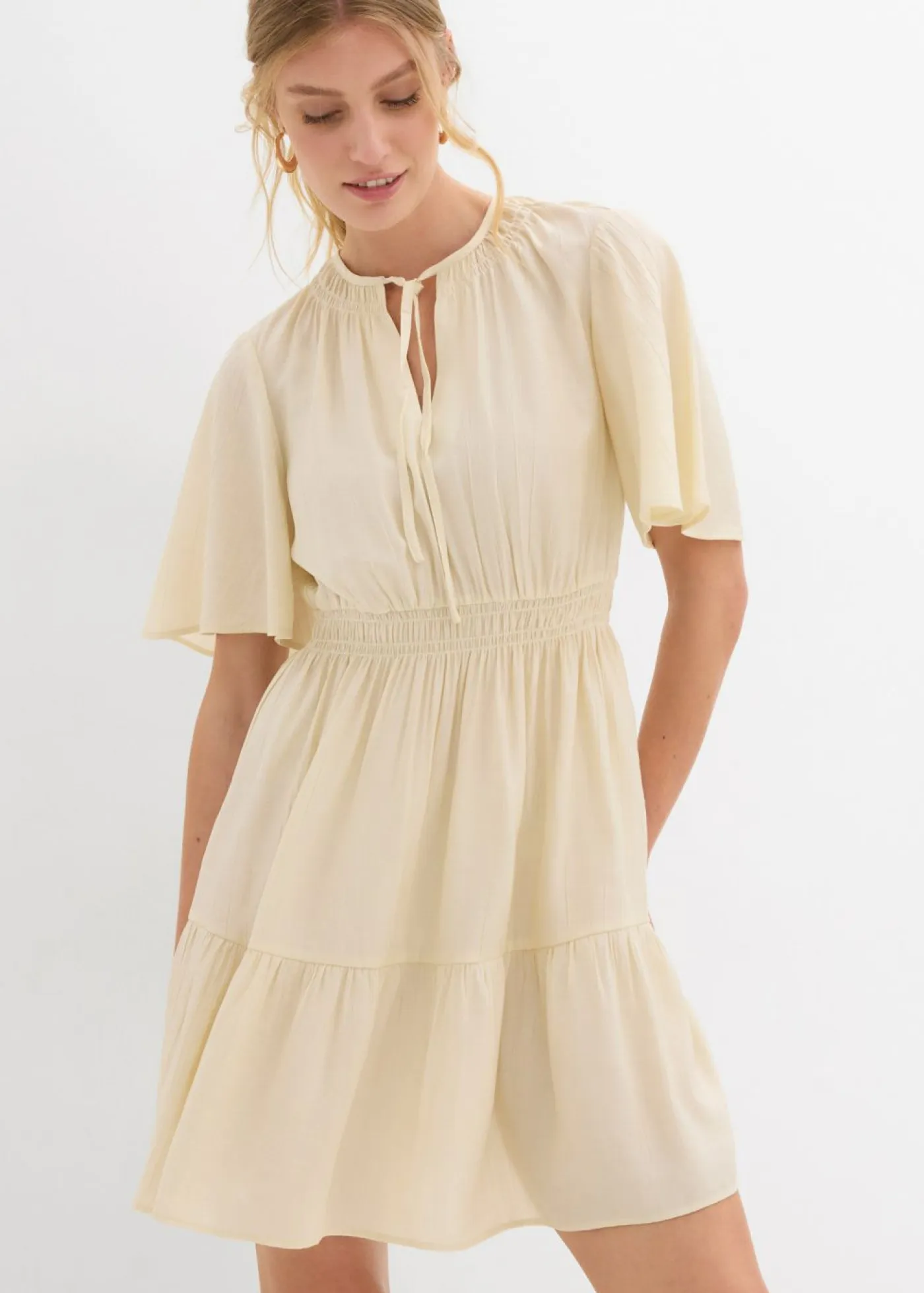 Outlet Vestido corto de mezcla de viscosa fluida Mujer Vestidos
