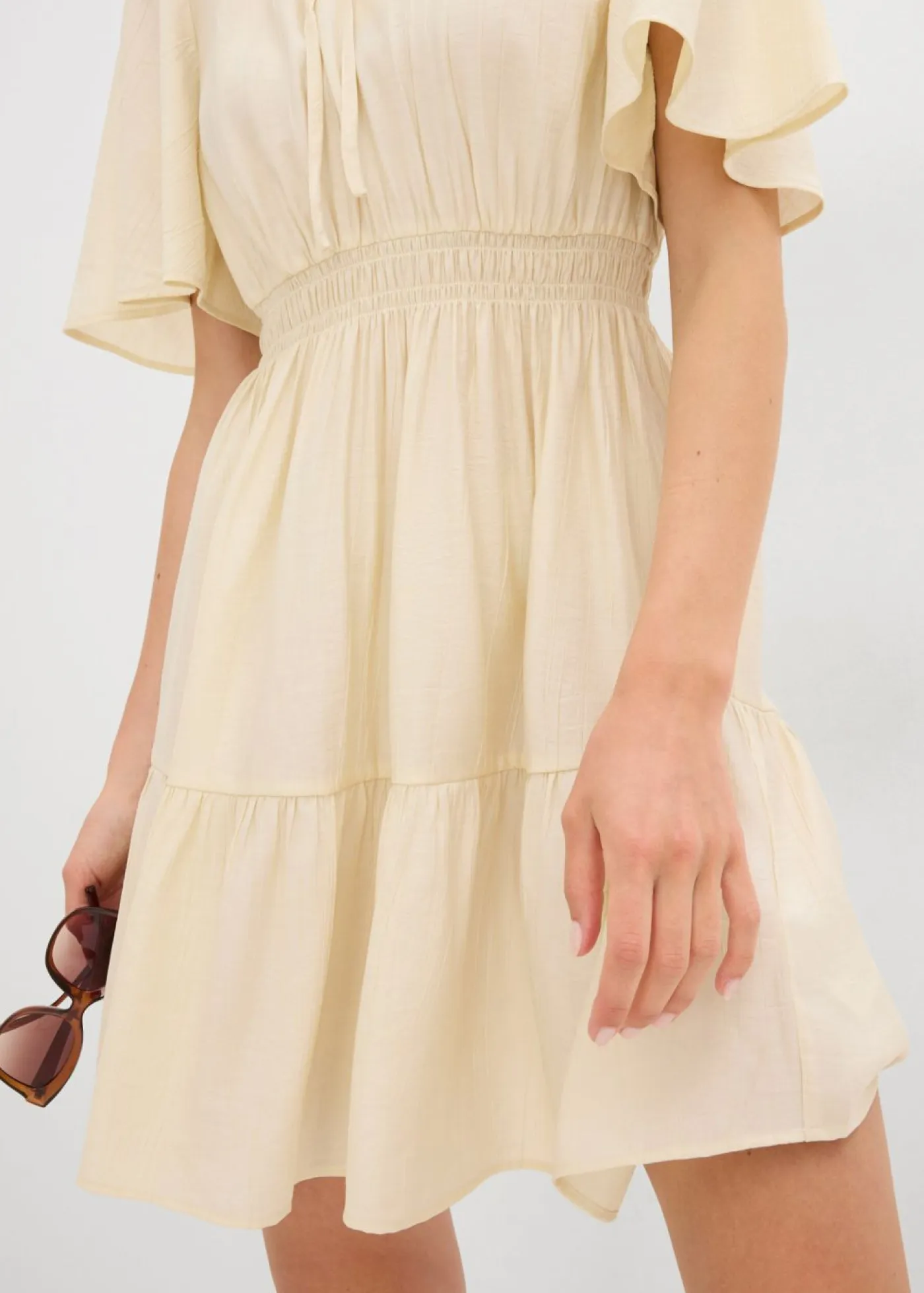Outlet Vestido corto de mezcla de viscosa fluida Mujer Vestidos