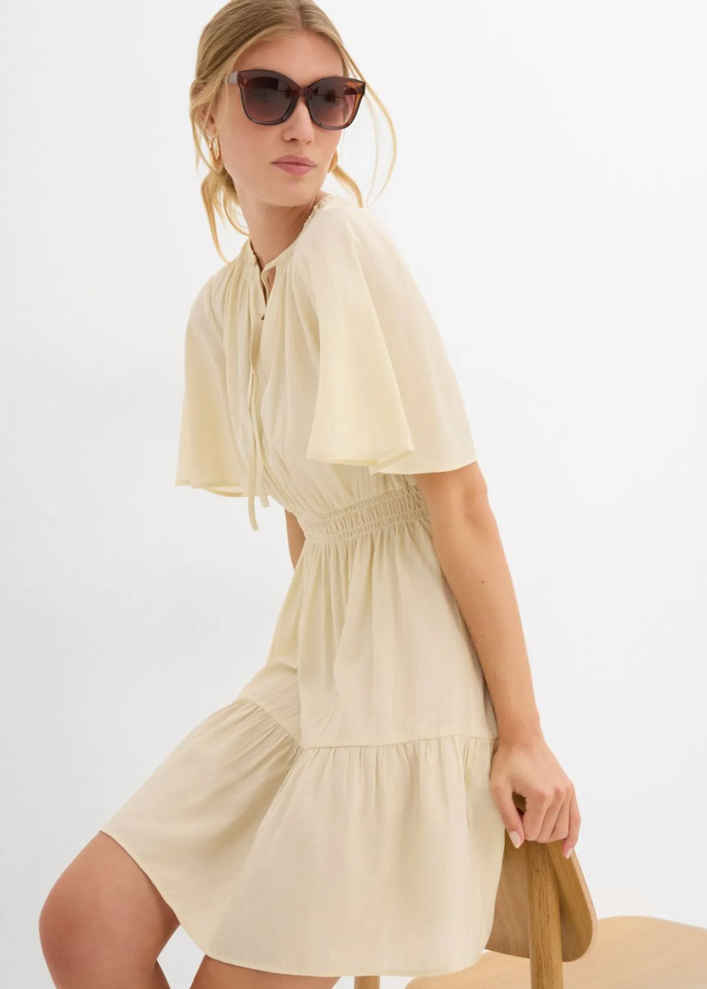 Outlet Vestido corto de mezcla de viscosa fluida Mujer Vestidos
