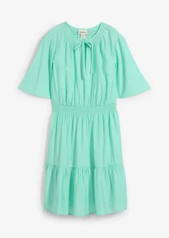 Sale Vestido corto de mezcla de viscosa fluida Mujer Vestidos