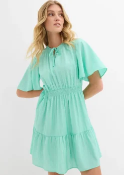 Sale Vestido corto de mezcla de viscosa fluida Mujer Vestidos