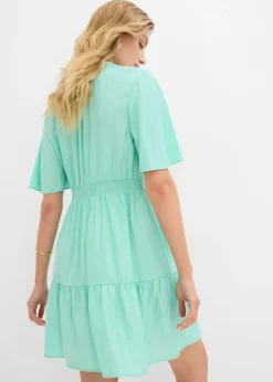 Sale Vestido corto de mezcla de viscosa fluida Mujer Vestidos