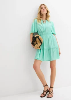 Sale Vestido corto de mezcla de viscosa fluida Mujer Vestidos