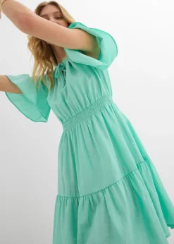Sale Vestido corto de mezcla de viscosa fluida Mujer Vestidos