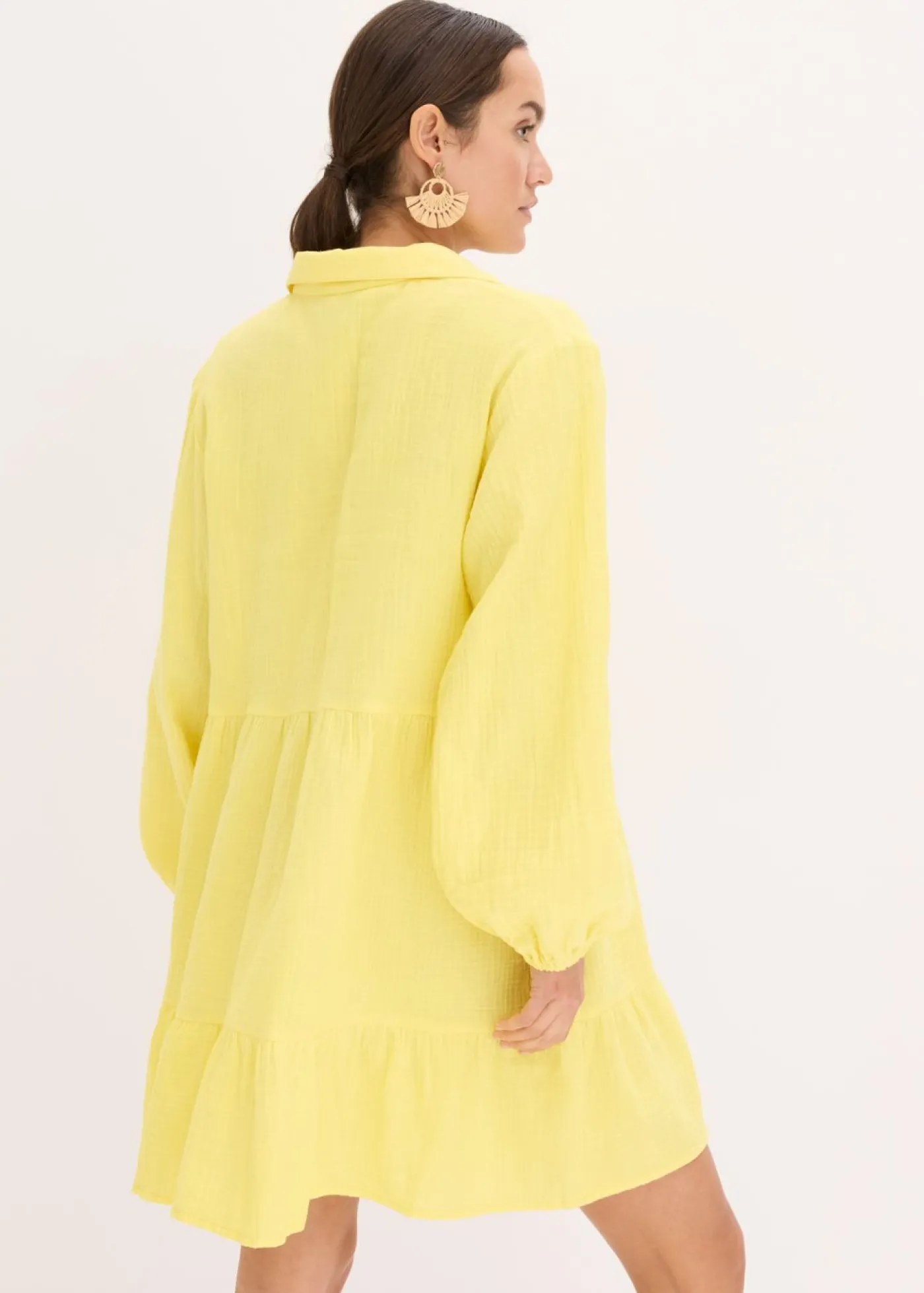 New Vestido corto de muselina con paneles Mujer Vestidos